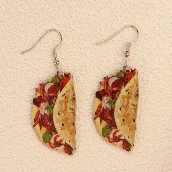 Taco Earrings Double Sided - Brand New - Picture 1 of 2
